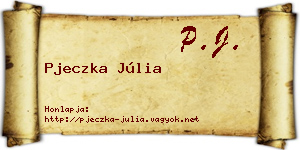 Pjeczka Júlia névjegykártya